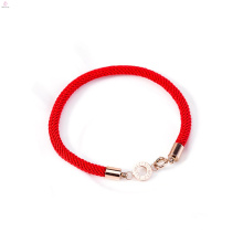 Pulseira de corda de corda vermelha de ouro rosa de aço inoxidável personalizado